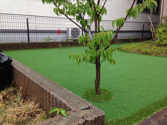 広島県広島市における家庭用人工芝ゴルフ練習場の施工例